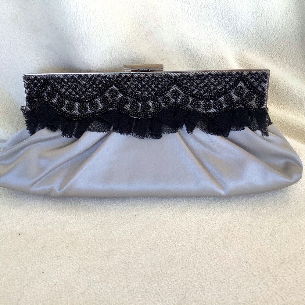 Satin and lace clutch